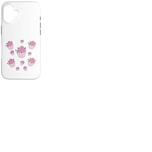 Illustration Mignonne du d&eacute;sert Rose Cupcakes et Roses Coque pour iPhone 16