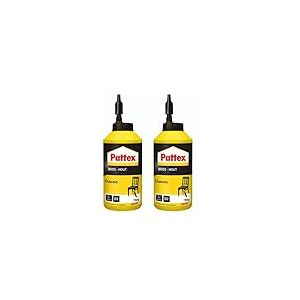 Pattex Bois Classic – Colle à bois hautement résistante – Colle vinylique pour montage, assemblage, placage ou contrecollage sur supports en bois – Colle blanche de 750 g, Lot de 2