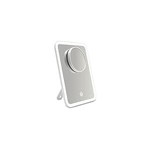 EMKE Miroir Lumineux de Maquillage 181 * 232mm, Miroir de Table avec Écran Tactile, Miroir Lumineux avec Câble USB, Miroir Coiffeuse LED pour Maquillage et Rasage, Blanc