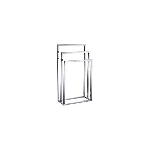 Amig &ndash; Porte-Serviettes sur Pied chrom&eacute; avec 3 Barres m&eacute;talliques &ndash; Support au Sol pour Serviettes de Bain &ndash; Style Moderne avec Finition Brillante et Base Stable &ndash; sans per&ccedil;age