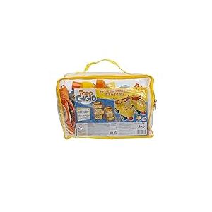Grandi Giochi - Topo Gigio Set de Patins à roulettes avec Protection, Couleur Orange/Jaune/Bleu, TPU13000