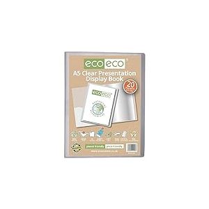 eco-eco Eco127 Porte-vues transparent avec 20 pochettes en plastique Format A5 50% recyclé