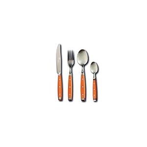 Pradel Excellence - Ménagère Quito, 24 Couverts - 6 Couteaux de Table + 6 Fourchettes + 6 Cuillères à Soupe + 6 Cuillères à Café - Lames Acier Inoxydable - Boîte Couleur - Terracotta