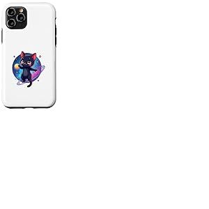 Dessin animé Chat dans l'espace Illustration Design Coque pour iPhone 11 Pro