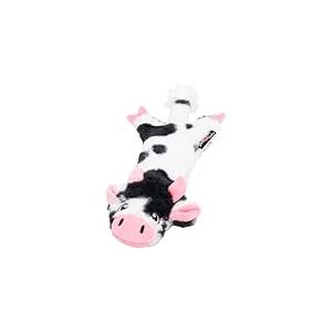 JACK AND VANILLA, Jouet en Peluche Vache Blanc/Noir, pour Chiens, 45 cm, Design r&eacute;aliste, sonore et Lavable, id&eacute;al pour Les Jeux interactifs, Couleur vive, Mod&egrave;le Flatties
