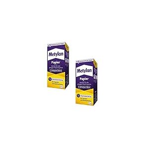 Metylan Colle pour Papier Peint - Formule Forte pour Formats L&eacute;ger, Normal et Lourd - 2X 125g sans Conservateurs pour Tapisser et Bricoler