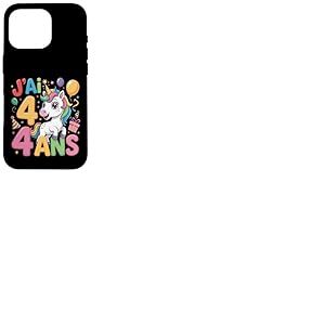 Enfant Licorne Enfant 4ans Anniversaire Garcon Fille Licorne Coque pour iPhone 16 Pro