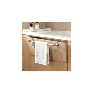 EMKE Porte-Serviettes t&eacute;lescopique Extensible sans per&ccedil;age SUS201 - en Acier Inoxydable - avec Crochet - pour radiateur de Salle de Bain, Cuisine et Salle de Bain - 44 &agrave; 63 x 10 x 10 cm - Chrom&eacute;