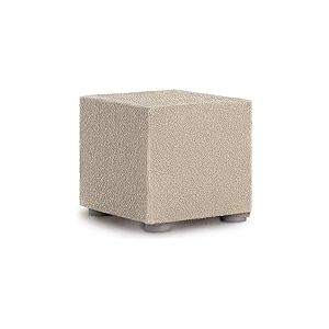 ECOMMERC3 Housse Pouf 40 x 40 cm en Tissu Super élastique en Jacquard - Housse Pouf écru, Adaptable et Respirante, Protection Quotidienne et renouvellement économique