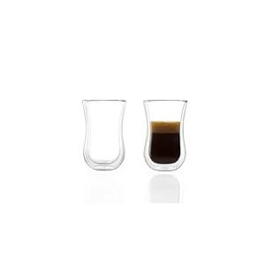 Stölzle Lausitz Tasses à café Coffee 'N More 90 ml I verre thermo lot de 2 I verres à double paroi I verres à thé orientaux en verre borosilicate I passe au lave-vaisselle et au micro-ondes