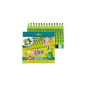 JOLLY Booster, feutres de coloriage à l'épreuve des enfants, pointe extra épaisse & extrêmement résistante, rechargeable, lavable, 14 feutres