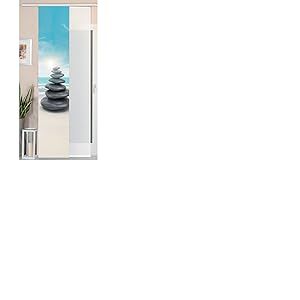 Gardinenbox Lot de 2 Rideaux coulissants Aspect Soie Sauvage et Panneau Voile 245 x 45 cm