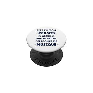 Maintenant C'est Moi Qui klaxonne Humour permis de Conduire PopSockets PopGrip Adhésif