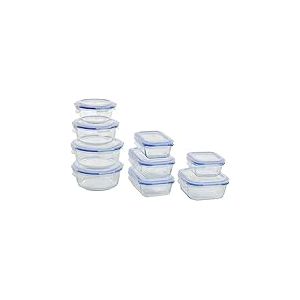 axentia Ensemble de Pots de Conservation, 9 Pièces Ensemble de Pots de Conservation, Pots de Stockage en Verre avec Couvercles Plastiques