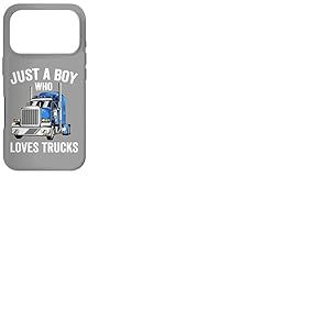 Just a Boy Who Loves Trucks, Semi-remorque pour Enfants Coque pour iPhone 17 Pro