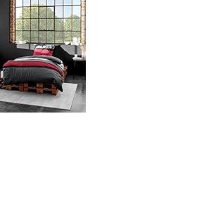 Bierbaum Parure de Lit, Satin, Rouge, 200 x 200 cm
