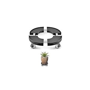 VEVOR Chariot &agrave; Poubelle R&eacute;glable 380-580 mm Socle &agrave; Roulettes &agrave; Poubelles Rondes, Capacit&eacute; Charge 181,4 kg, avec 4 Roues Pivotantes Verrouillables, Chariot &agrave; Plantes Multifonctionnel Robuste, Noir