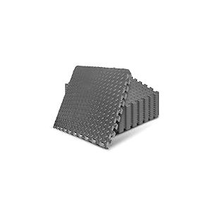 Yes4All Tapis d'exercice Puzzle en Mousse EVA épais pour entraînement à la Maison, Salle de Sport, Carreaux de Sol emboîtables de 1,9 cm pour équipement de Fitness – Gris – 1,5 m²