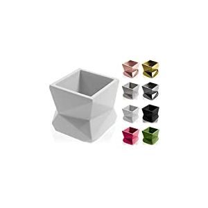 CONCRETTE Pot de Fleurs en Ciment, Cache-Pot Moderne en béton No3 Ø 7,5 cm Blanc Mat 9 x 9 x 9 cm