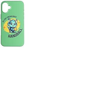 Handball Ballon de handball Chat-chattes Joueuse de handball Coque pour iPhone 16 Plus