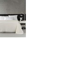 Estoralis | NIDO | Plaid Polyvalent de Conception Moderne | Couette pour lit et canap&eacute; | &Eacute;cru | Housse de Couette/canap&eacute; (170 x 260 cm. (Largeur par Hauteur) avec des Franges