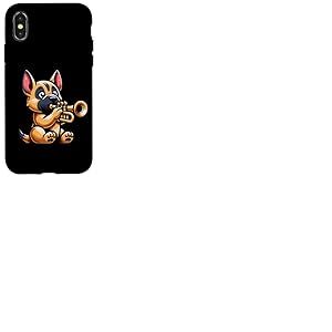 Adorable Malinois Jouant Trompette Coque pour iPhone X/XS
