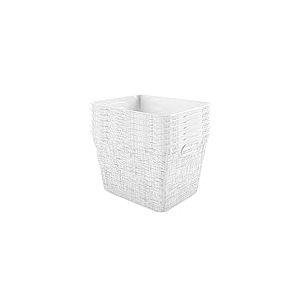 Curver Lot de 6 paniers de rangement et de rangement décoratifs en plastique Motif V Blanc 11,5 l