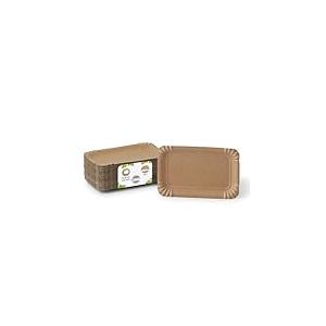 GREENBOX Lot de 50 assiettes rectangulaires en carton marron 10 x 16 cm | Durable, robuste et recyclable | Assiettes jetables pour anniversaires, barbecues et fêtes | Sylviculture durable | Disposable