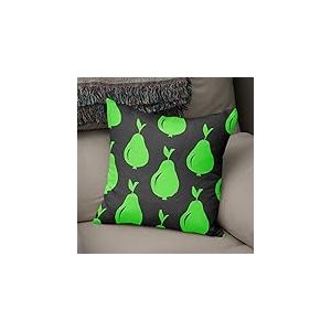 BonaMaison Housse de Coussin Motif, Vert Fluo et fumée Taie d'oreiller pour Lit Voiture Canapé Maison Salon Chambre, Décoration D'intérieur, 43x43cm - Conçu et Fabriqué en Turquie
