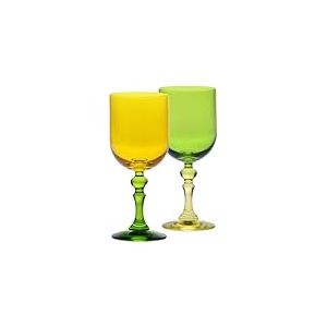 Krosno &ndash; Verres &agrave; vin rouge et blanc color&eacute;s, mocktails et eau &ndash; 2 x 300 ml &ndash; Collection Bubble &ndash; Vert et orange &ndash; Cristal sans plomb &ndash; Peints &agrave; la main