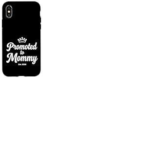 Message de Typographie de Maman avec ic&ocirc;ne d'empreinte Minimale Coque pour iPhone X/XS