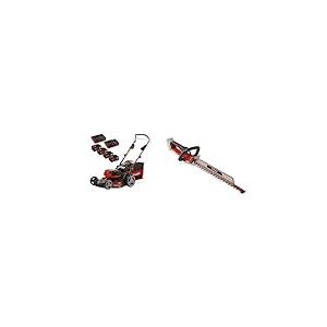 Einhell Professional Tondeuse à Gazon sans Fil GP-CM 36/47 S HW Li Power X-Change (36V, 47cm Coupe, autotractée) 4 Batteries 4,0Ah et 2 Chargeurs Doubles + Taille-Haies sans Fil GP-CH 18/61 Li BL