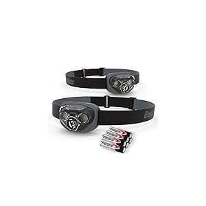 Energizer Pack Duo Lampes Frontales Vision HD+ 260 Lumens, Résistantes IPX4, Faisceau Longue Portée 70m, Autonomie 8h, Bandeau Confortable, Idéales Activités Extérieures, Piles Incluses