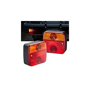 VEVOR Feux de Remorque Carr&eacute;s 2PCs 12 V, Feux Arri&egrave;re/Stop/Clignotant/de Plaque d'Immatriculation, Kit d'&Eacute;clairage de Remorque &Eacute;tanche avec Faisceau de C&acirc;bles, pour Bateau, Camion, Camping-car Bus