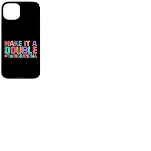 Make It A Double Twin Grandma of Twins Custom Grandma Coque pour iPhone 15 Plus
