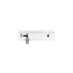 Amig - Verrou porte Mod. 500 | Targette de porte en Aluminium | Loquet de porte finission Blanc | 60 mm | Serrure de porte ou fenêtre | Installation avec vis tire-fonds | Boulons pour porte