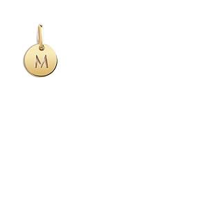 SINGULARU - Mini Médaillon Lettre. Pendentif initial en argent sterling 925 avec finition plaqué or 18Kt. Combinable avec collier. Bijoux pour femme. Lettre M