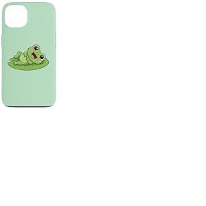Grenouille Mignonne sur lys et Tapis Souriant joyeusement Coque pour iPhone 13