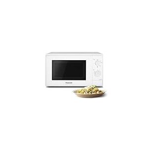 Panasonic NN-E20JWMEPG Four à Micro-Ondes avec Plateau Tournant en Verre, 20L, 800W, Décongélation, 5 Niveaux de Puissance, Minuterie, Blanc