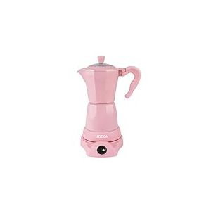 Jocca Cafeti&egrave;re italienne &eacute;lectrique rose | 6 tasses | Base rotative &agrave; 360&deg; | Syst&egrave;me maintient au chaud | Poign&eacute;e au toucher froid | 480 W sans fil