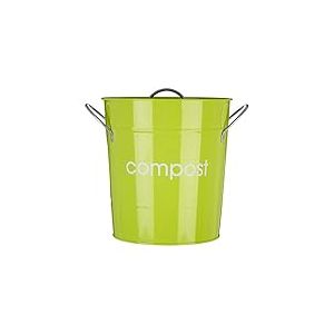 Premier Housewares 0510021 Bac &agrave; Compost avec Poign&eacute;es et Godet Int&eacute;rieur en Acier Galvanis&eacute;/Zinc/Plastique Vert