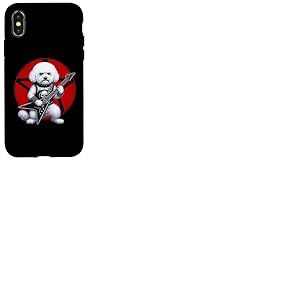 Bichon Frise Heavy Metal Guitar Rock Lover Coque pour iPhone X/XS