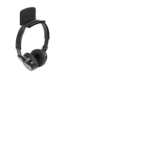 Dynavox Support pour Casque KH-300 - Support Mural pour Casque - Montage adhésif - Surface d'appui Douce en Silicone - Noir