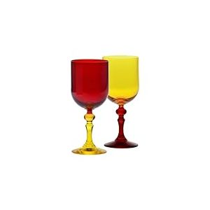 Krosno &ndash; Verres color&eacute;s pour vin rouge et blanc, mocktails et eau &ndash; 2 x 300 ml &ndash; Collection Bubble &ndash; Orange-Rouge &ndash; Cristal sans plomb &ndash; Peints &agrave; la main