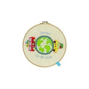 Vervaco Point De Croix Compt&eacute; Kit Tableau Complet Set VOYAGE AUTOUR DU MONDE De Broderie Loisir Cr&eacute;atif Maison Decoration Cadeau DIY ca. 24 x 24 cm Counted Cross Stitch Embroidery