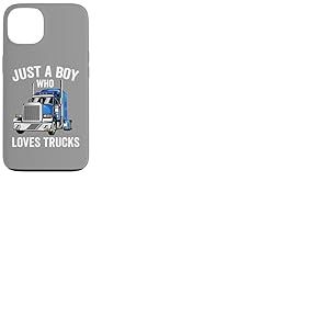 Just a Boy Who Loves Trucks, Semi-remorque pour Enfants Coque pour iPhone 13