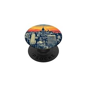 New York City Skyline au Coucher du Soleil New York PopSockets PopGrip Adh&eacute;sif