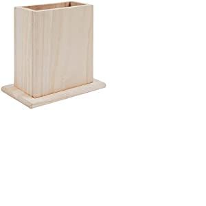Artemio Pot &agrave; Crayons en Bois, Beige, 10 x 7 x 12 cm