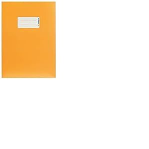 HERMA 19761 Lot de 10 couvertures pour cahiers d'école, format A5, en carton orange, avec champ d'inscription, en papier solide et extra fort, pour cahiers d'école, colorées