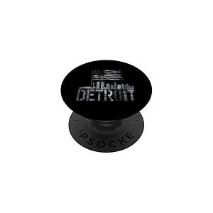 Detroit T-Shirt Michigan Drapeau Am&eacute;ricain USA 313 R&eacute;tro PopSockets PopGrip Adh&eacute;sif